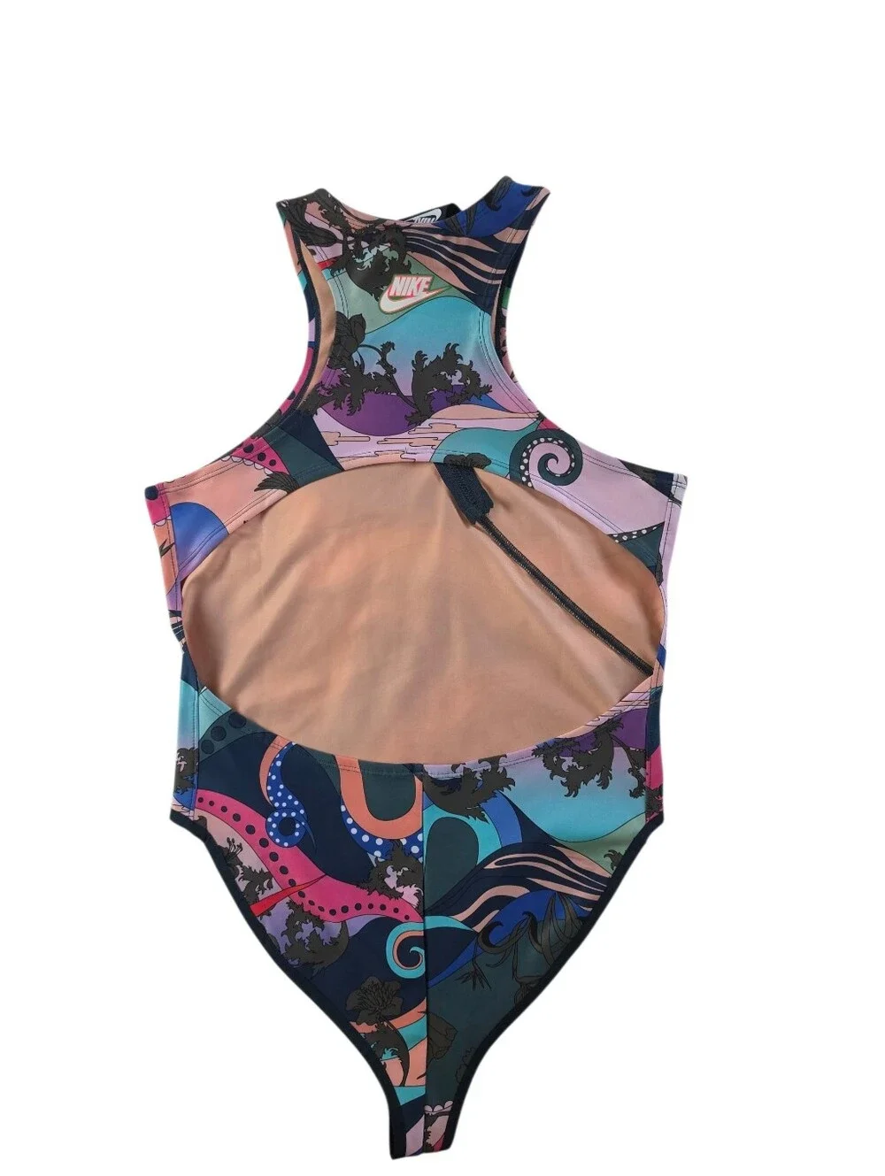 Nike Multicolor High-Neck Bodysuit with Abstract Print